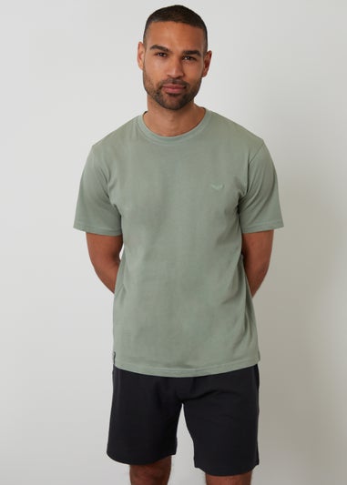 Threadbare Soft Green Cotton Blend Textured Short Pyjama Set