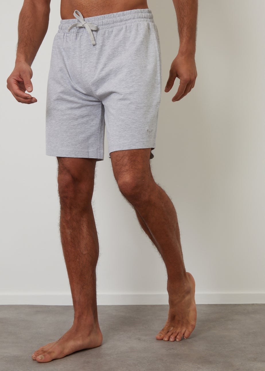 Threadbare Grey 2 Pack Cotton Blend Lounge Shorts