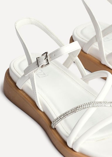 Linzi Spark White Strappy Footbed Sandal