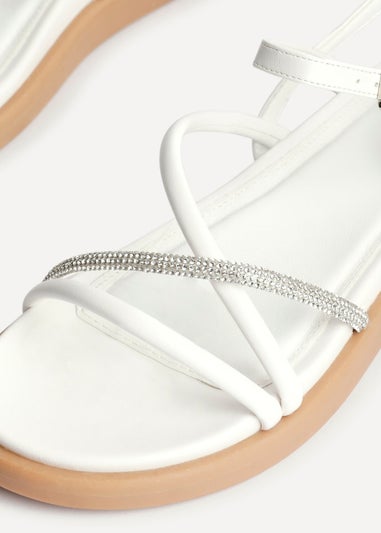 Linzi Spark White Strappy Footbed Sandal