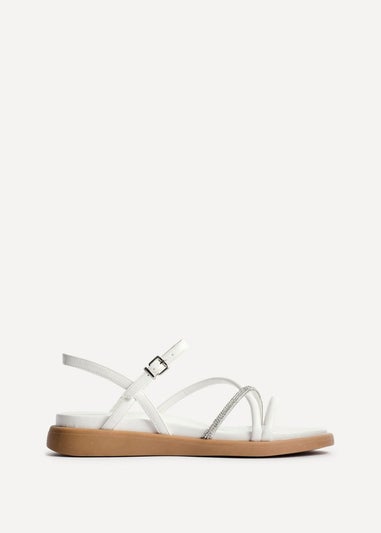 Linzi Spark White Strappy Footbed Sandal