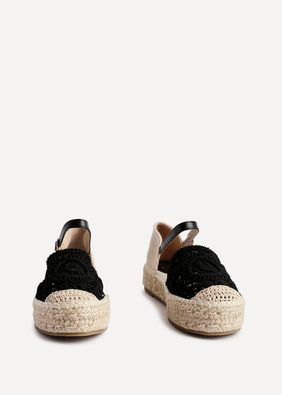 Linzi Adelina Black Woven Two Part Espadrille Sandal