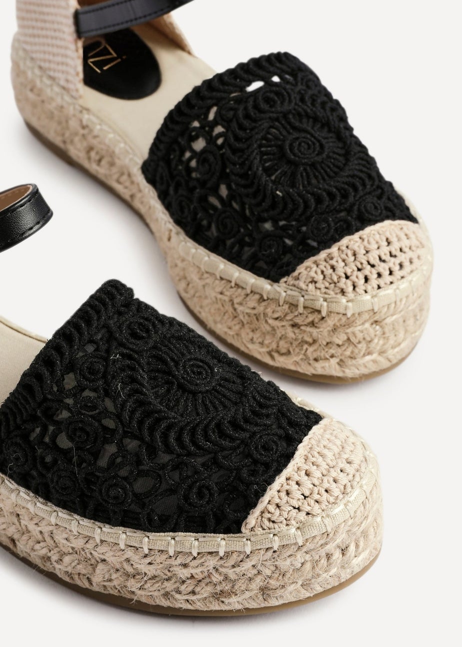 Linzi Adelina Black Woven Two Part Espadrille Sandal