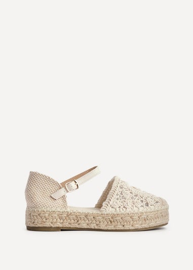 Linzi Adelina Beige Woven Two Part Espadrille Sandal