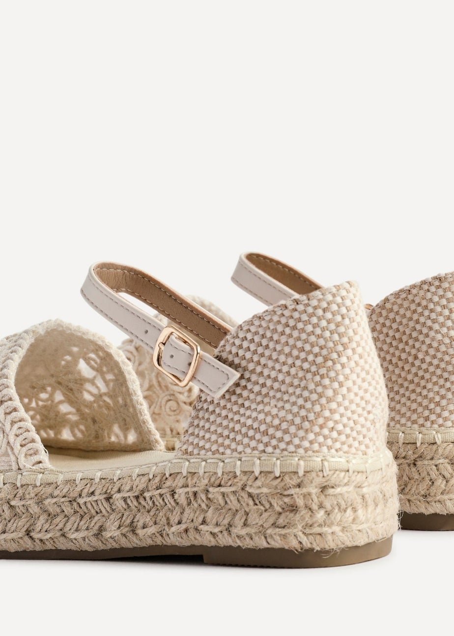 Linzi Adelina Beige Woven Two Part Espadrille Sandal