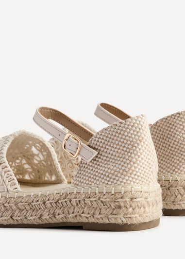 Linzi Adelina Beige Woven Two Part Espadrille Sandal