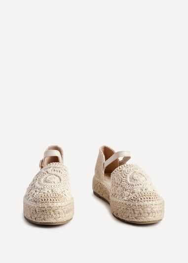 Linzi Adelina Beige Woven Two Part Espadrille Sandal