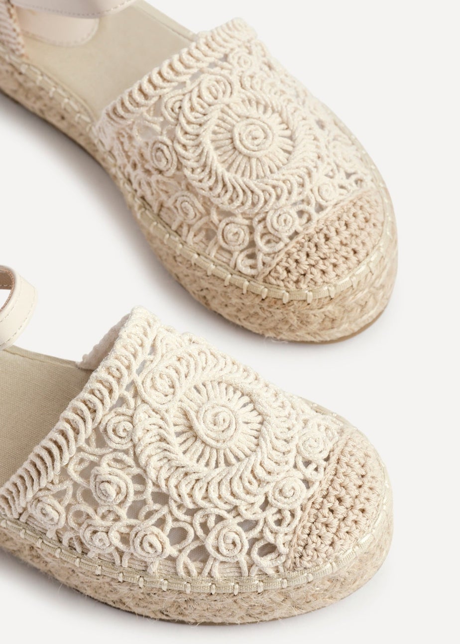 Linzi Adelina Beige Woven Two Part Espadrille Sandal
