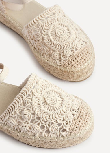 Linzi Adelina Beige Woven Two Part Espadrille Sandal