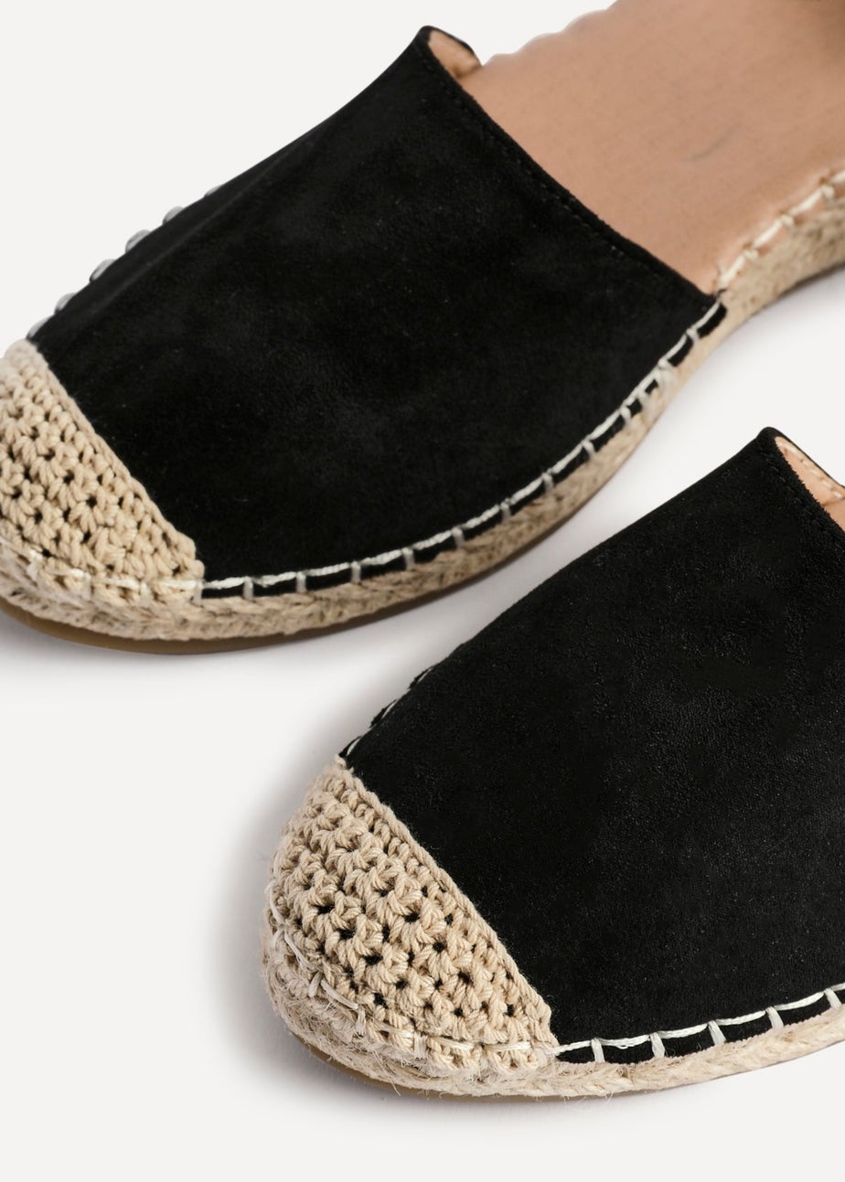 Linzi Neroli Black Suede Closed Toe Espadrille Flatform Sandal