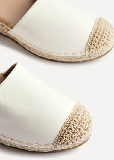 Linzi Neroli White Faux Leather Closed Toe Espadrille Flatform Sandal