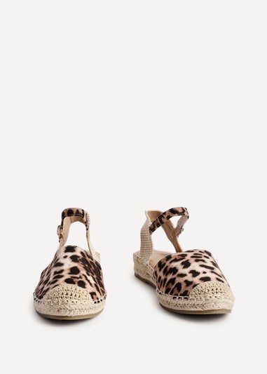 Linzi Neroli Leopard Print Closed Toe Espadrille Flatform Sandal
