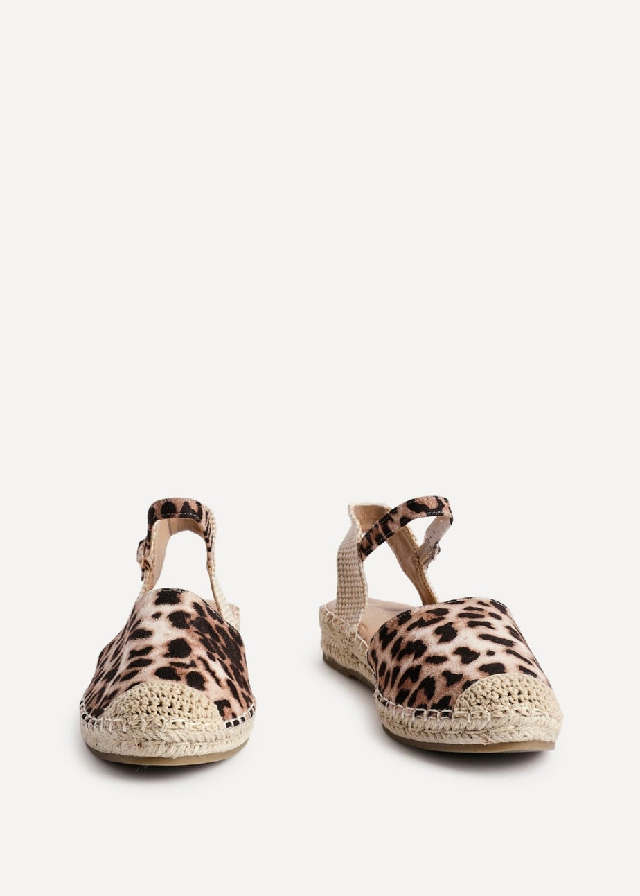Linzi Neroli Leopard Print Closed Toe Espadrille Flatform Sandal