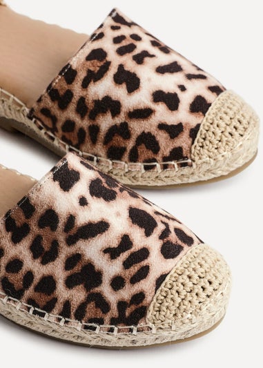Linzi Neroli Leopard Print Closed Toe Espadrille Flatform Sandal