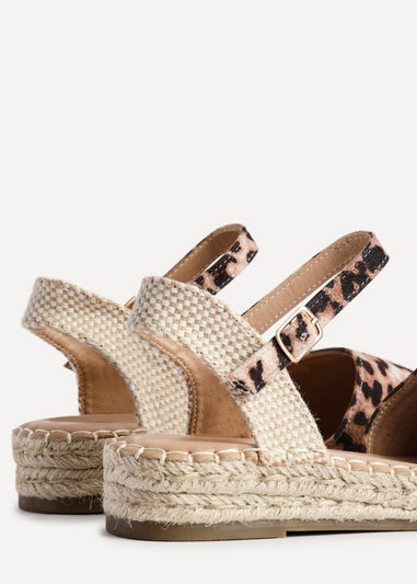 Linzi Neroli Leopard Print Closed Toe Espadrille Flatform Sandal