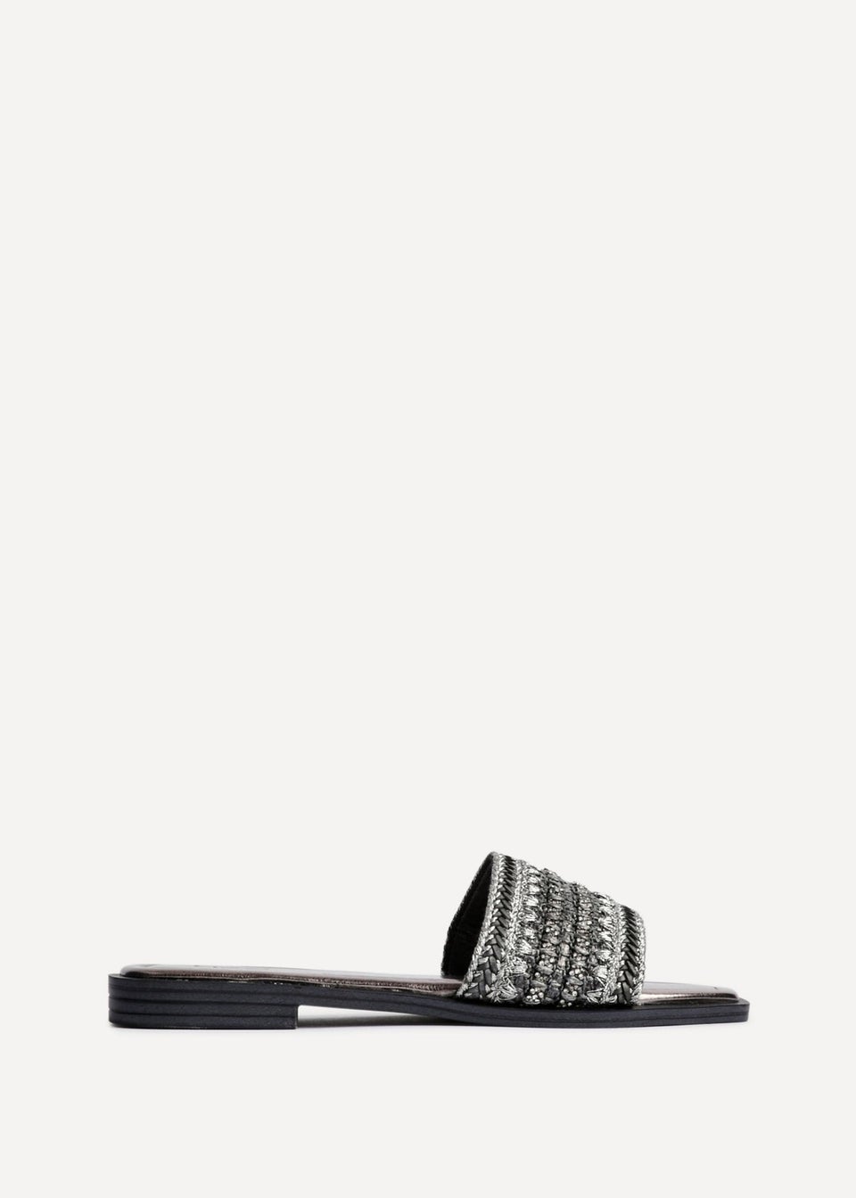 Linzi Fernanda Black Slip On Sandals