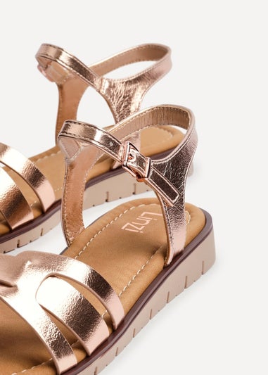 Linzi Isabel Pink Faux Leather Two Part Sandal