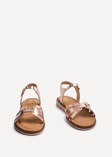 Linzi Isabel Pink Faux Leather Two Part Sandal