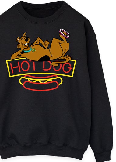 Scooby Doo Hot Dog Black Graphic Sweatshirt