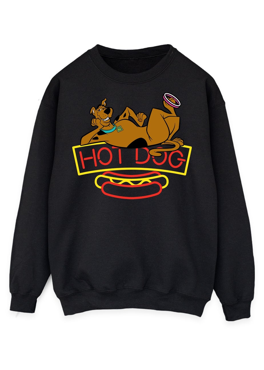 Scooby Doo Hot Dog Black Graphic Sweatshirt