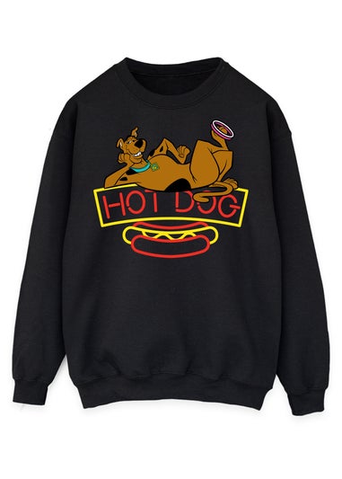 Scooby Doo Hot Dog Black Graphic Sweatshirt