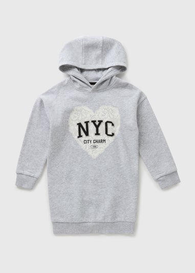 Girls Grey NYC Lace Hoodie Sweater Dress (7-15yrs)