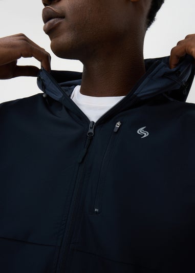 Souluxe Navy Woven Co-Ord Zip Jacket