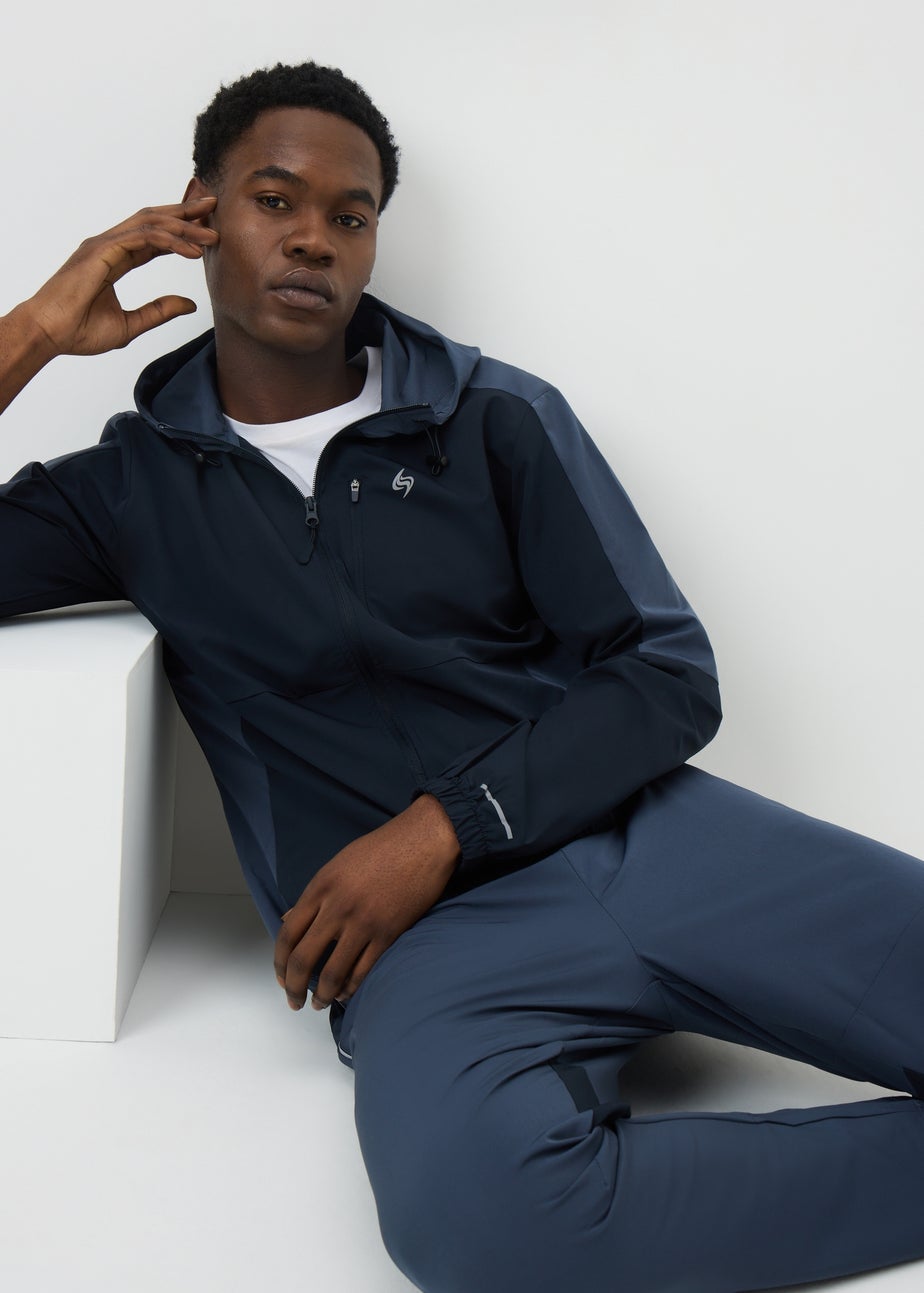 Souluxe Navy Woven Co-Ord Zip Jacket