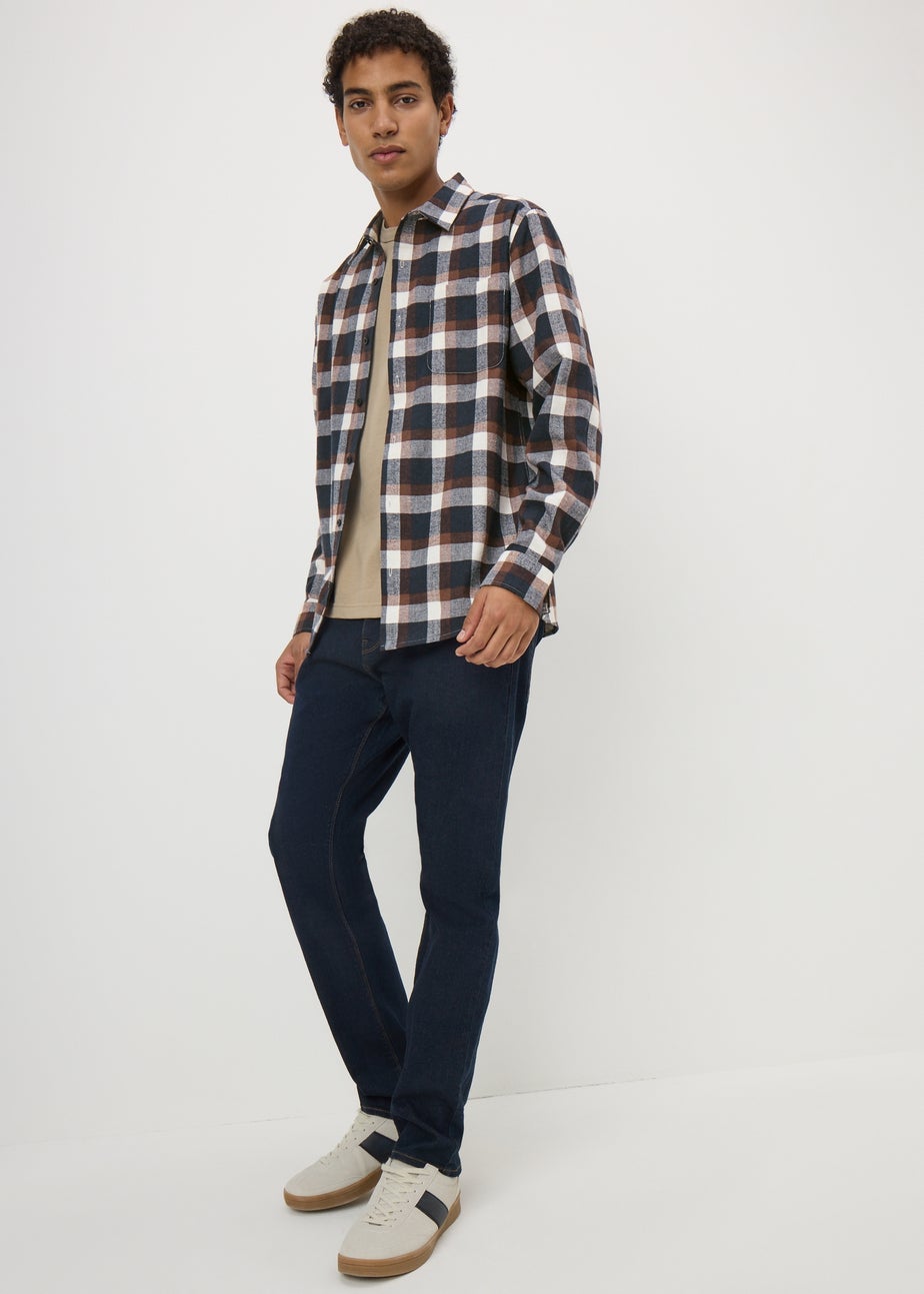 Brown Long Sleeve Check Shirt