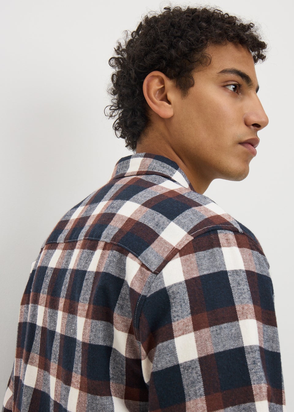 Brown Long Sleeve Check Shirt