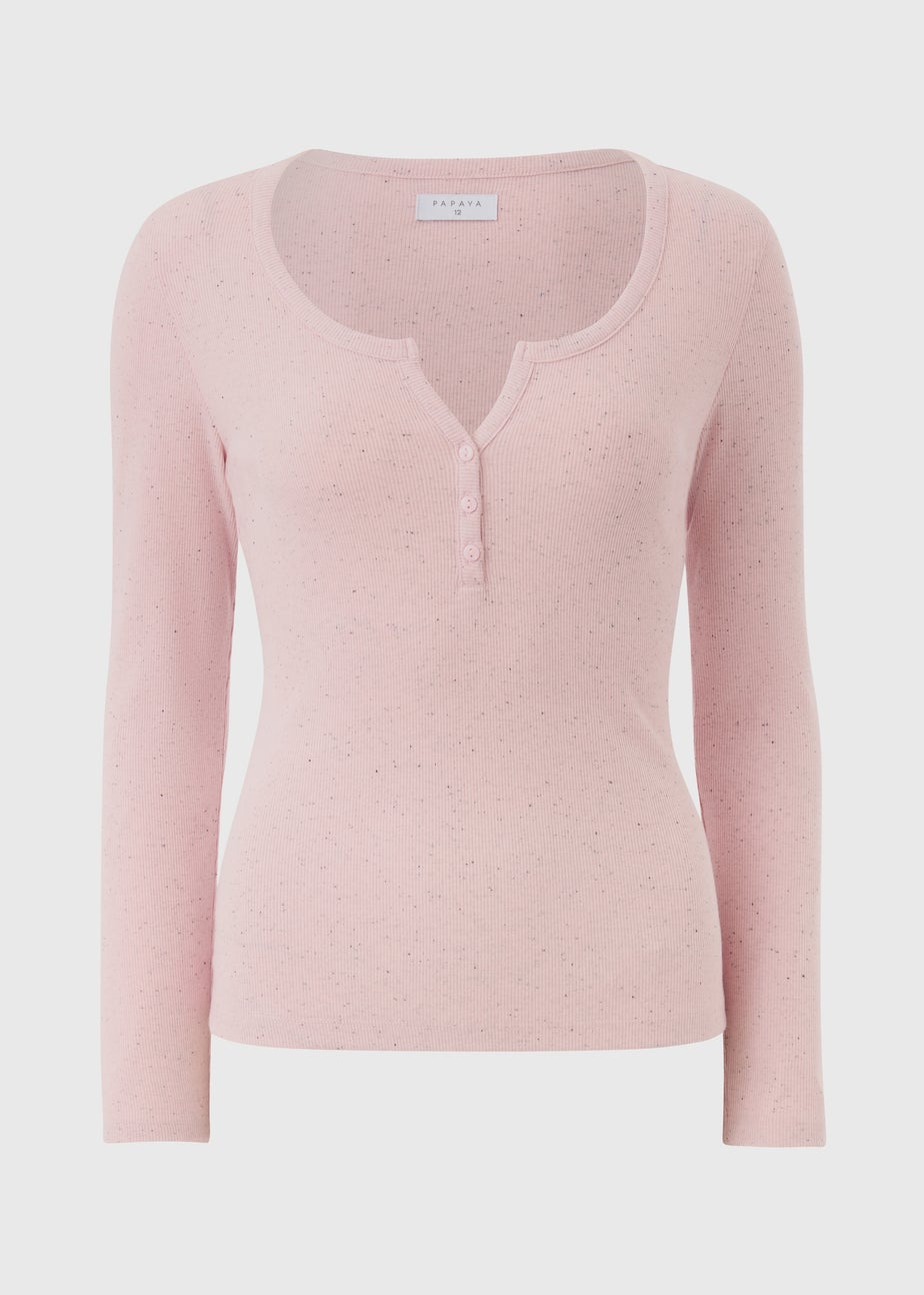 Light Pink Henley Top