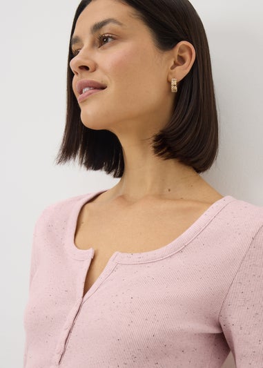 Light Pink Henley Top