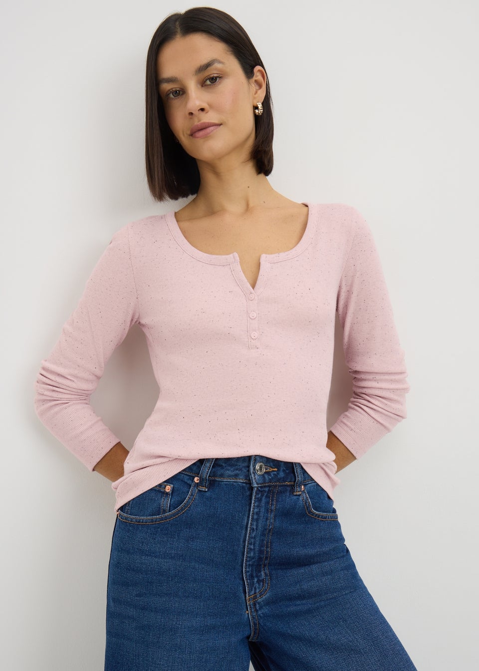 Light Pink Henley Top