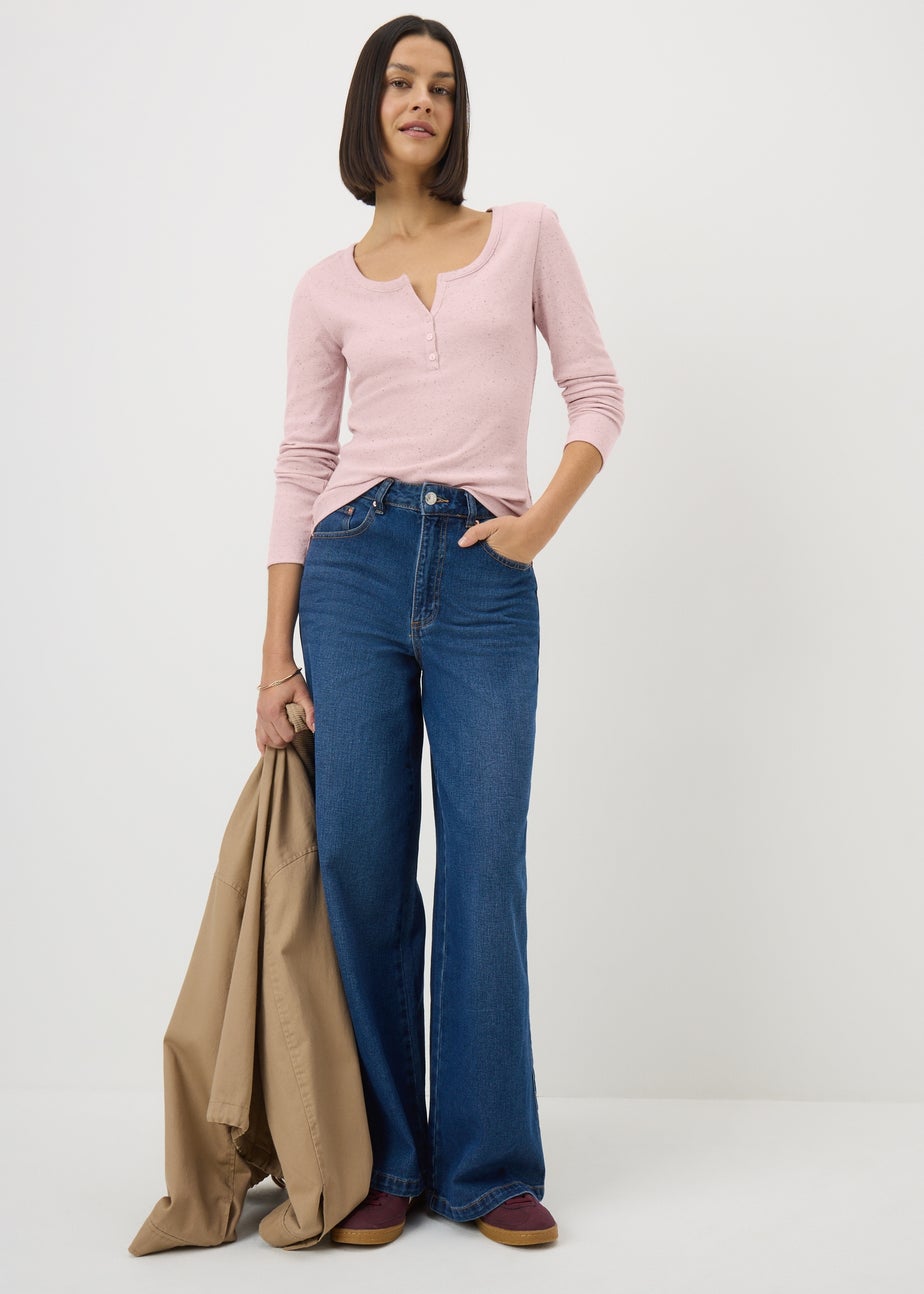 Light Pink Henley Top