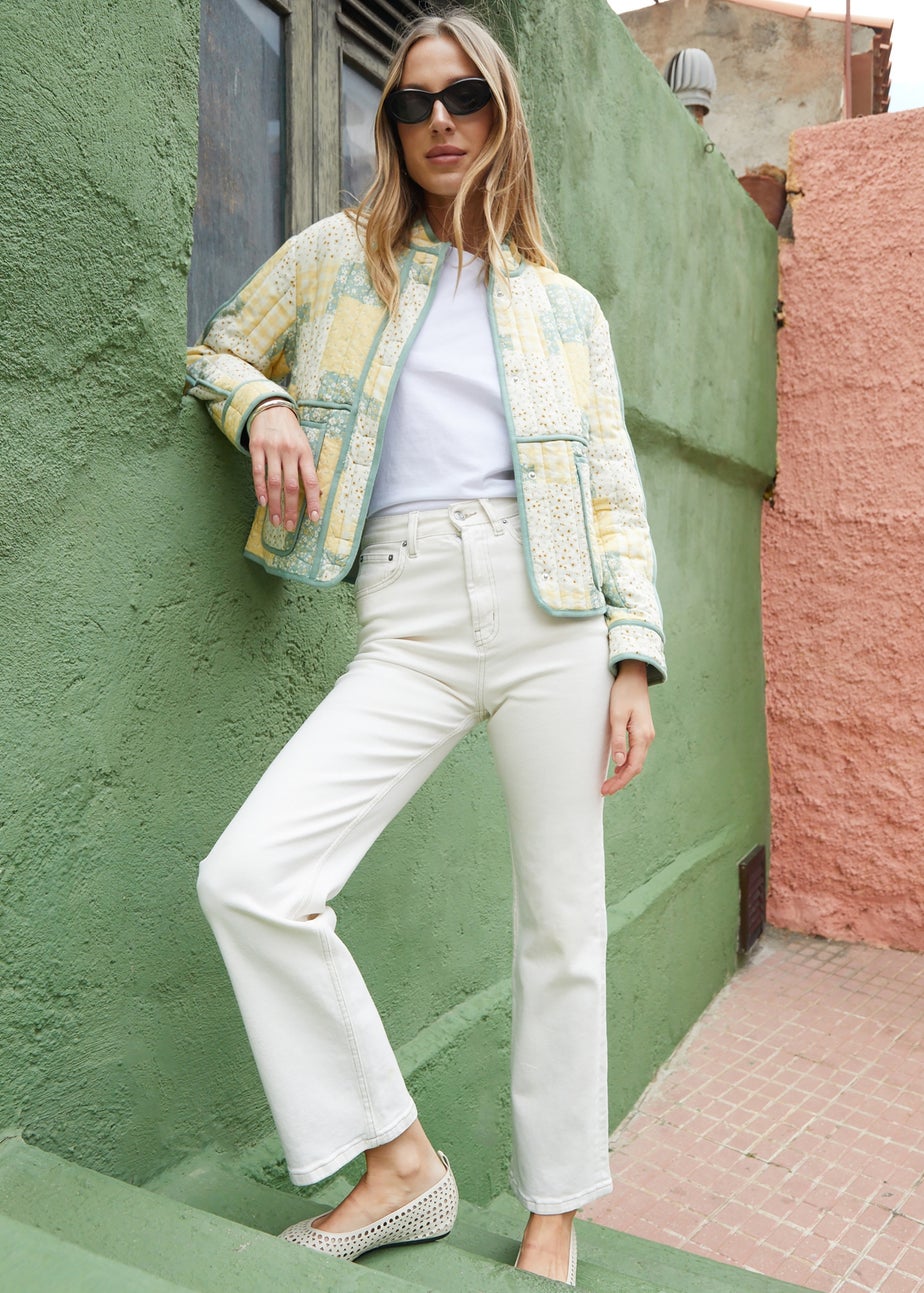 Threadbare Lemon Floral Patchwork Quilted Jacket