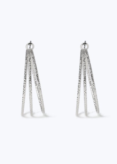 Muse Silver 4 Row Hoop Earrings