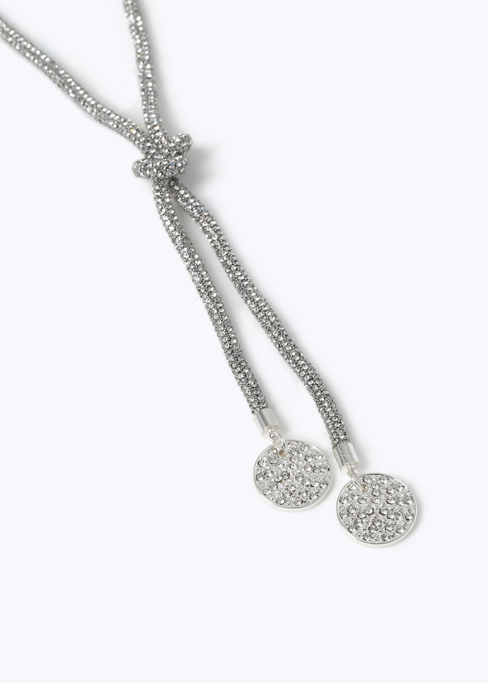 Muse Silver Occasion Pave Disc Lariat