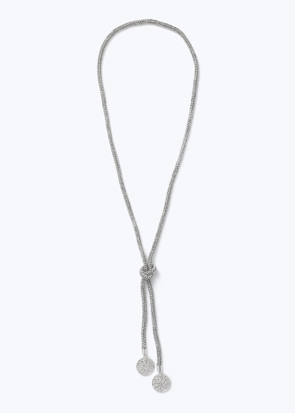 Muse Silver Occasion Pave Disc Lariat