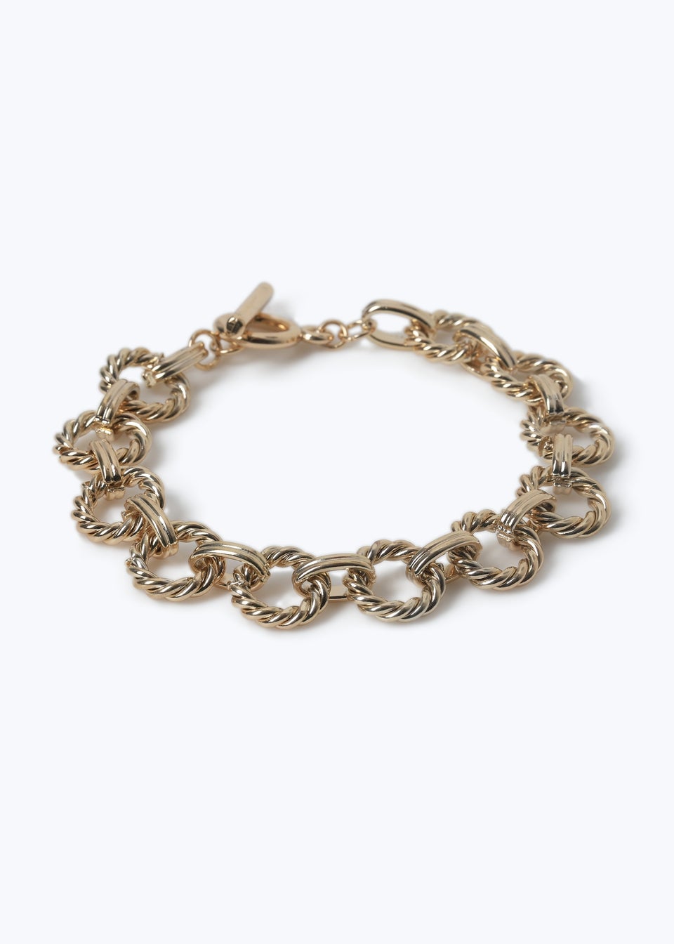 Muse Gold T Bar Circle Link Bracelet
