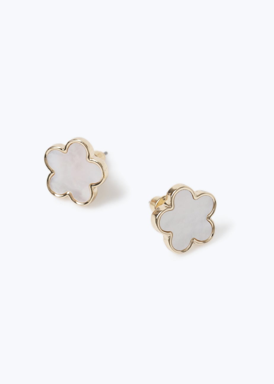 Muse White Flower Earrings