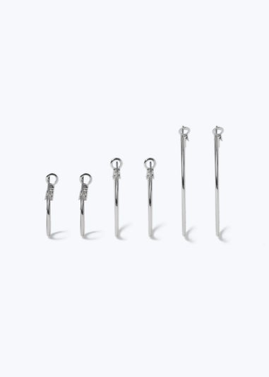 Muse 3 Pack Silver Thin Hoop Earrings