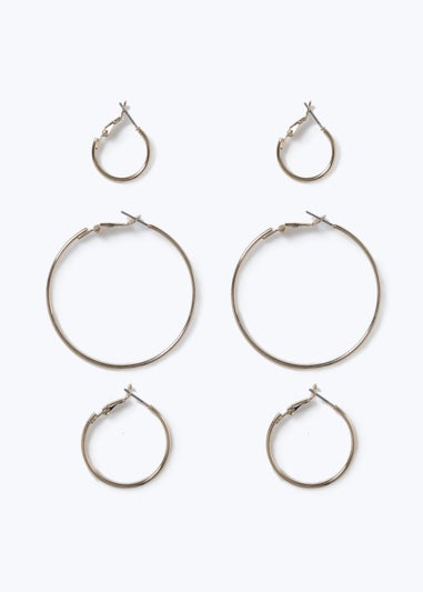 Muse 3 Pack Gold Thin Hoop Earrings