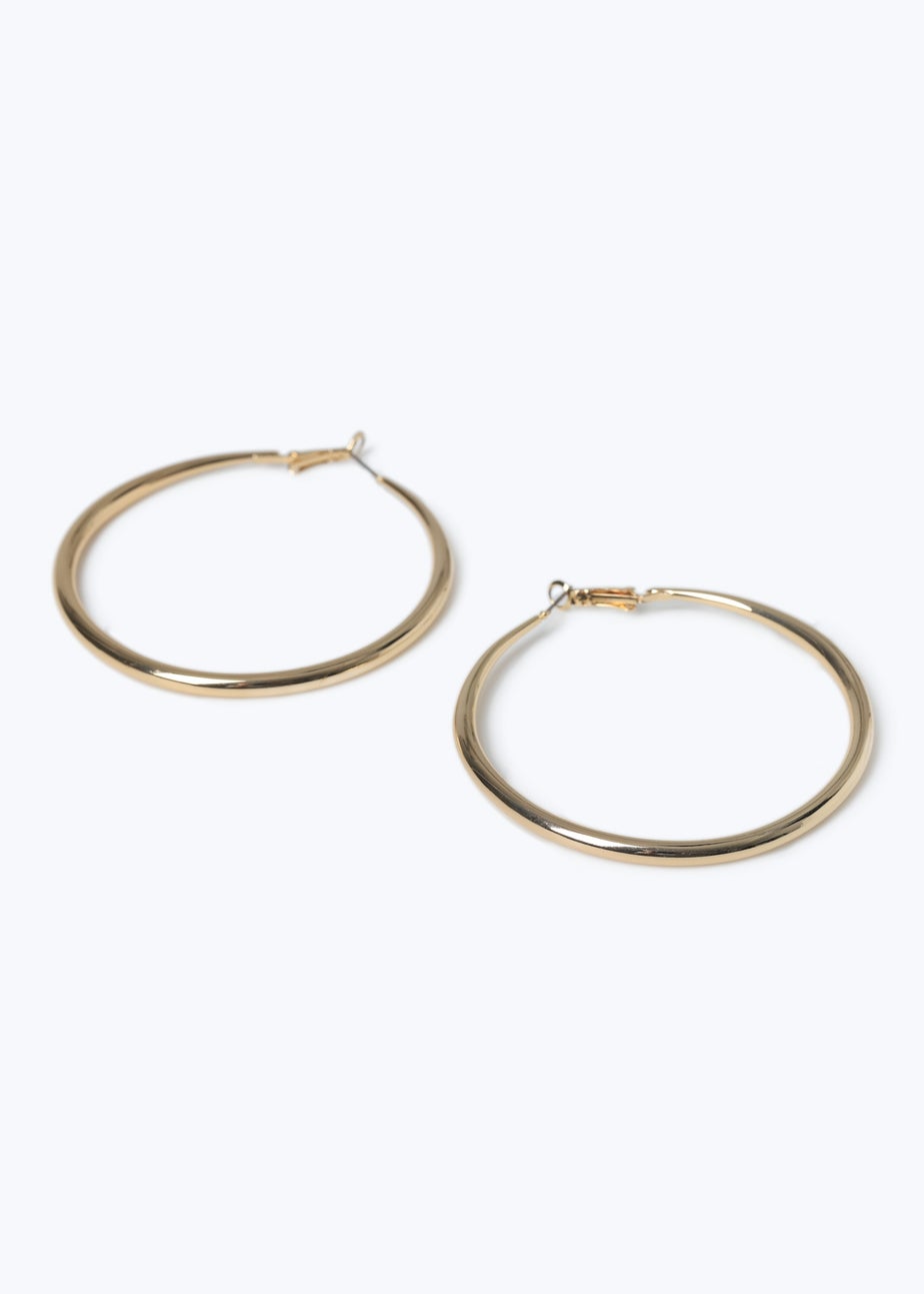 Muse Gold Knife Edge Hoop Earrings