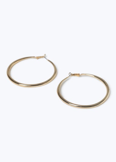Muse Gold Knife Edge Hoop Earrings