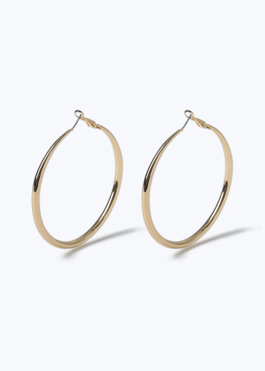Muse Gold Knife Edge Hoop Earrings