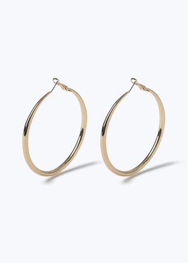Muse Gold Knife Edge Hoop Earrings