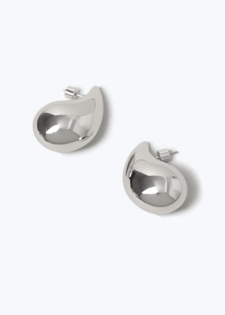 Muse Silver Chunky Graduated Domed Earrings