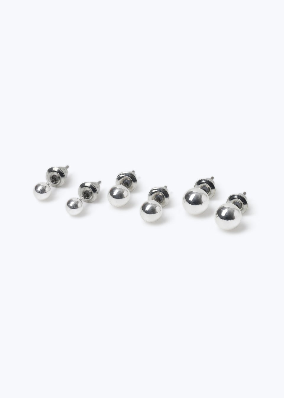 Muse 3 Pack Silver Ball Stud Earrings