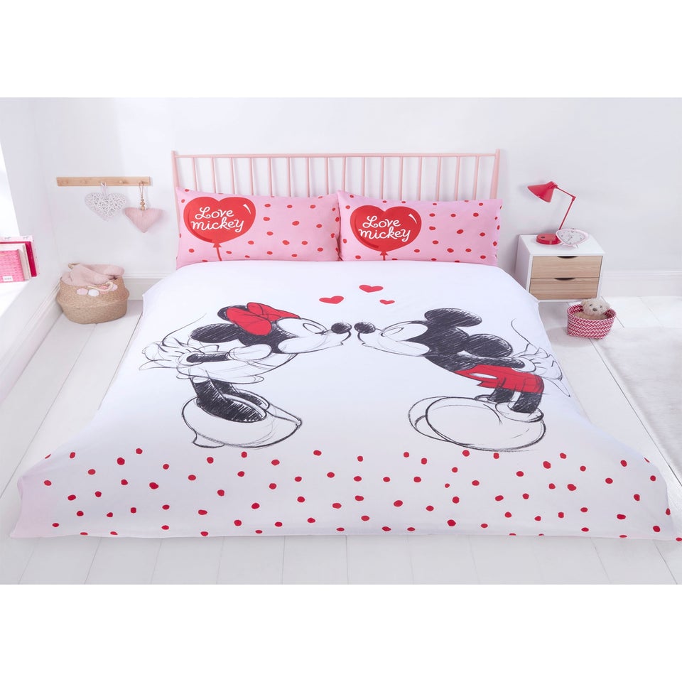 Disney Mickey & Minnie Mouse White Duvet Set