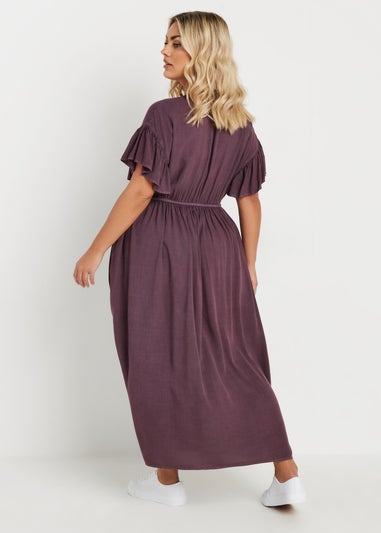 Yours Curve Purple Button Chambray Maxi Dress